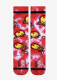 Marvel Iron Man Chibi Tie Dye Mens Crew Socks Sz 6-12