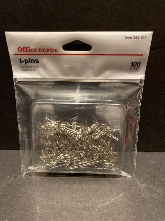 100 t-pins by Office Depot 344-615