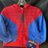 Marvel Spiderman Zip Up Hoodie Mask Kids Sweatshirt Size 5/6