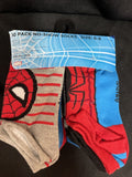 Marvel Spiderman Face Pose Kids Socks 10 Pairs Size 6-8