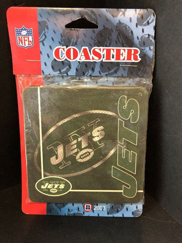 NFL NEW YORK JETS SET SIX DRINK SQUARE GREEN COASTERS DRINK NEW