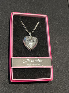 Heart Picture Locket With Love Necklace 16-18" Chain Alexandra