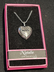 Heart Picture Locket With Love Necklace 16-18" Chain Natalie