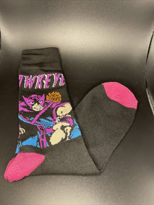 Marvel Hawkeye Purple 1 Pair Shoe Size 8-12 Men's Crew Socks Bioworld