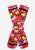 Marvel Iron Man Chibi Tie Dye Mens Crew Socks Sz 6-12