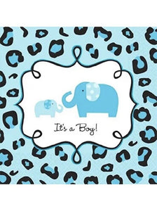 Sweet Safari Boy Jungle Animal Blue Baby Shower Party 36 Paper Beverage Napkins