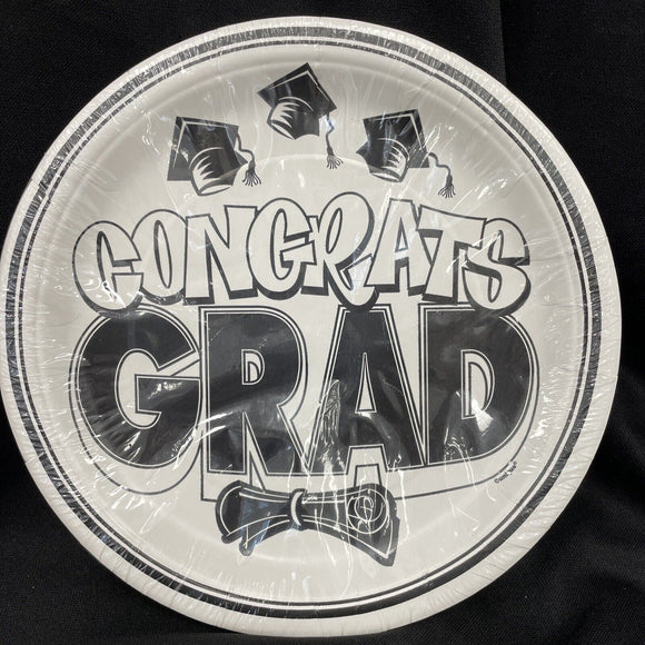 Congrats Grad 9” Round Party Plates 20Ct