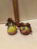 Festive Harvest Apple Pear Salt Pepper Shaker Set NEW