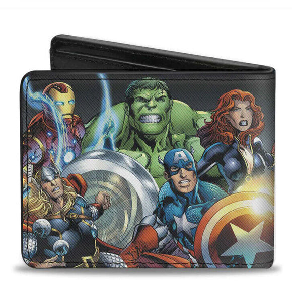 Buckle Down Avengers Universe Group Pose Mens Bifold Wallet