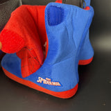 Spiderman Web Design Youth Slipper Boots Size M 9/10 No Slip Bottom Marvel