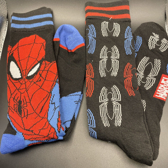 Spiderman 2pk Novelty Crew Socks Sz 6-12