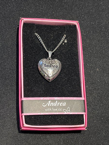 Heart Picture Locket With Love Necklace 16-18" Chain Andrea