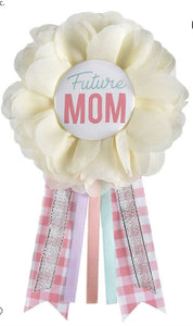 Pastel Color Future Mom Award Ribbon For Baby Showers