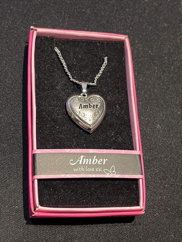 Heart Picture Locket With Love Necklace 16-18