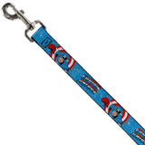 Buckle Down DOG LEASH - CAPTAIN AMERICA W/ACTION POSE 1" Wide 4'