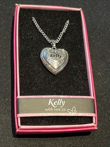 Heart Picture Locket With Love Necklace 16-18" Chain Kelly