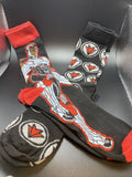 Marvel Falcon & Falcon Logo Red/Blk 2Pack Mens Socks Sz 6-12