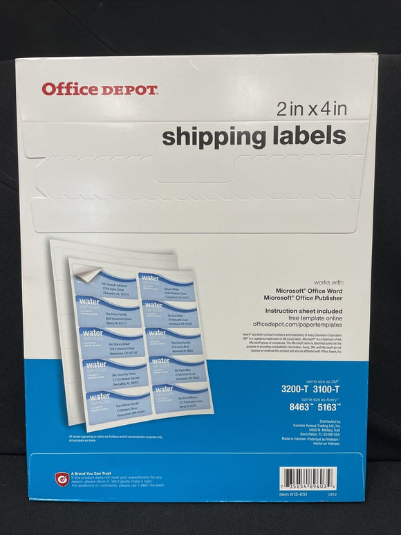 Dual Inkjet/Laser Shipping Labels, Rectangle, 2