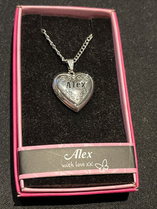 Heart Picture Locket With Love Necklace 16-18" Chain Alex