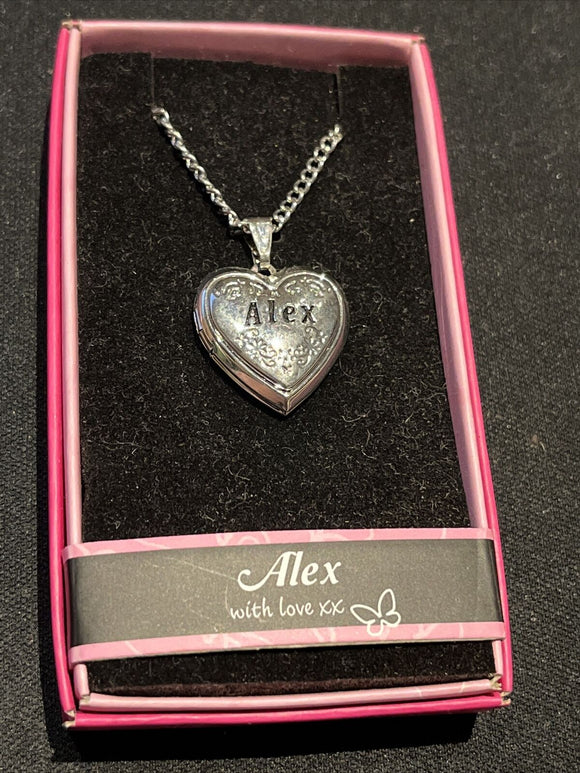 Heart Picture Locket With Love Necklace 16-18