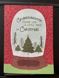 Merry Christmas Granddaughter Greeting Card w/Envelope