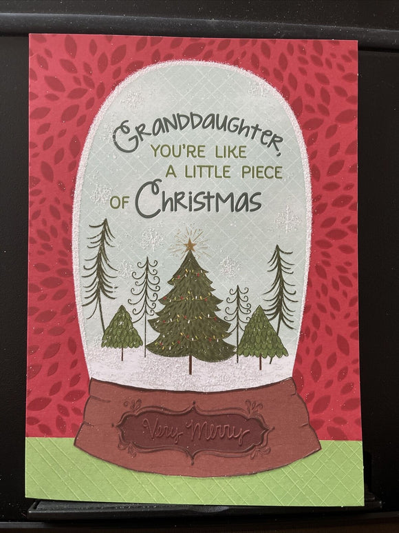 Merry Christmas Granddaughter Greeting Card w/Envelope