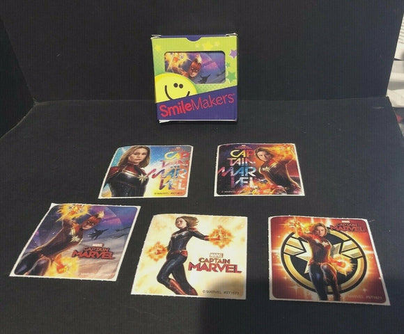 100 Assorted Box Marvel Captain Marvel Smile Makers STICKERS NEW.