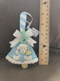 Blue Baby Bell Ornament With Bear Encore 2004 NEW