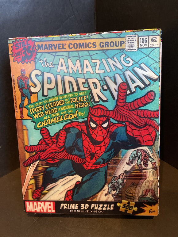 Marvel Comics Amazing Spiderman 3D 300 pc Puzzle 12x18”