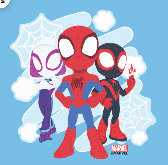 20 Marvel Spidey Team Web Graphic Square Sticker 1.5