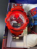 Marvel Spiderman Flashing LED Watch W/ 4 Interchangeable Watch Bands Included