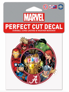 Alabama Crimson Tide Marvel Avengers Perfect Cut Decal 4"x4'