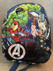 Marvel Avengers Mini Backpack Adjustable Straps Zipper Closure 11”x3”x8.5”