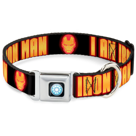 MARVEL UNIVERSE Iron Man Arc Reactor Full Color Seatbelt Buckle Collar - WIM021