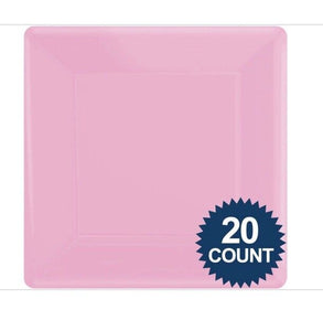 Pink 10" Square Paper Plates, 20 Ct. - Party Supplies