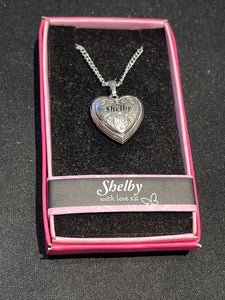 Heart Picture Locket With Love Necklace 16-18" Chain Shelby