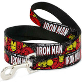 Buckle Down DOG LEASH - THE INVINCIBLE IRON MAN STACKED COMIC BOOKS 1" Wide 4'