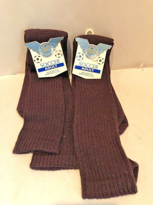 2 (Two) Pair Moretz Adult Soccer Socks Maroon Size 9-15 NWT