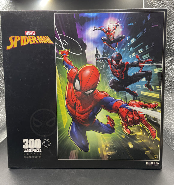 Marvel Spiderman w/ No Way Home Crew Swinging 300 Large Piece Puzzle