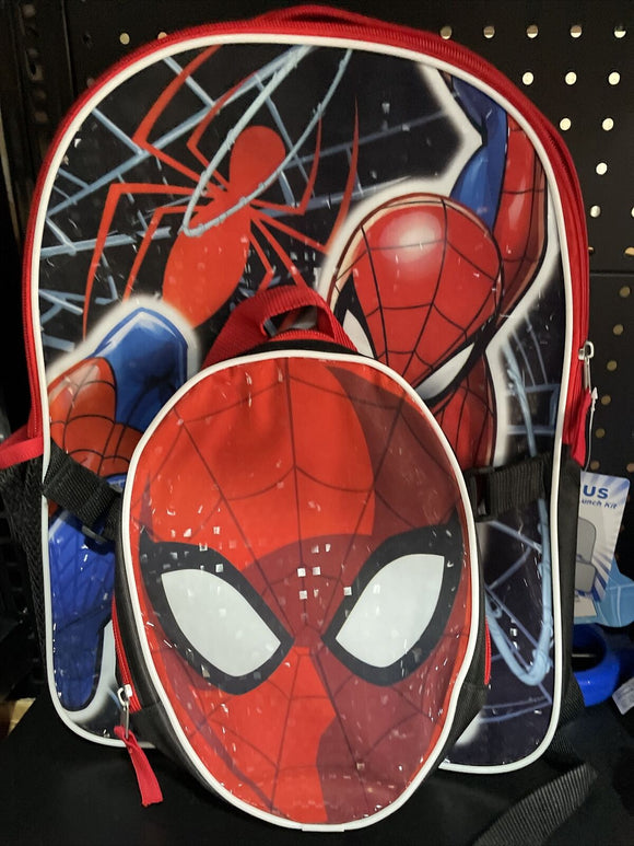Marvel Spiderman Kids Backpack W/Detachable Lunch Bag For Kids