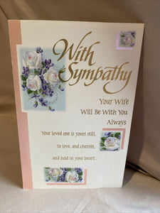 Sympathy Wife Greeting Card w/Envelope NEW