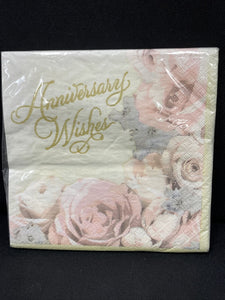 Dazzling Anniversary Wishes Luncheon Napkins 16Ct