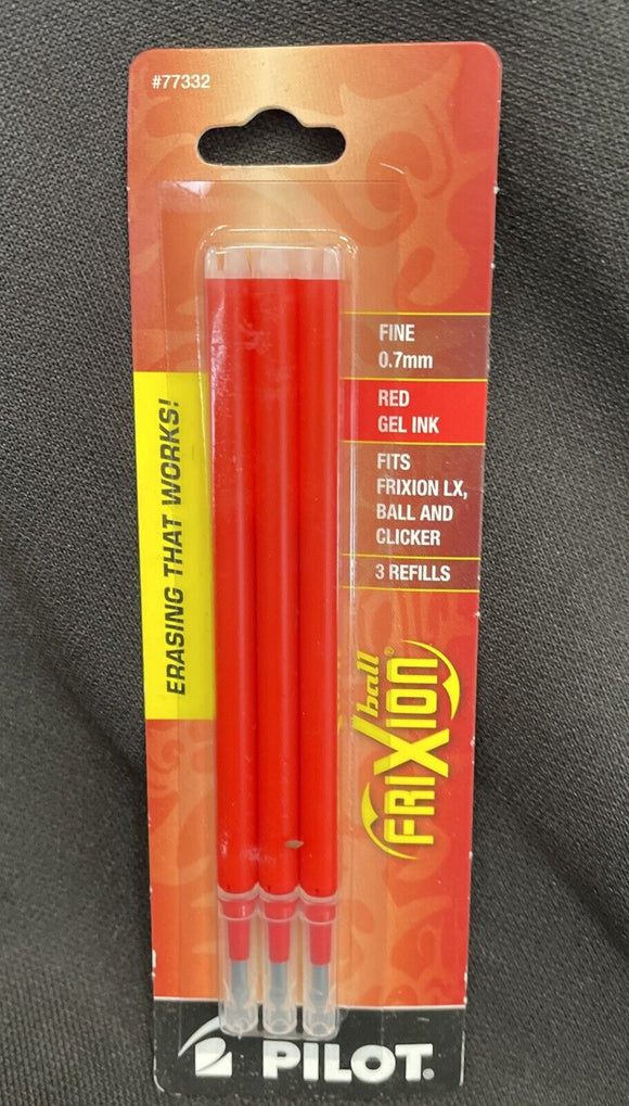PILOT FriXion Gel Ink Refills for Erasable Pens, Fine Point, Red Ink, 3-Pack