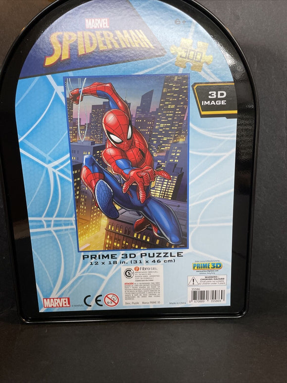 Marvel Spiderman 3D 300pc Puzzle in Collectors Metal tin 12x18”