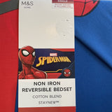 M&S Marvel Spiderman Cotton Blend Kids Single Duvet & Pillow Case Bedding