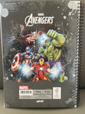 Marvel Avengers Face Pose Hardcover Spiral Notebook Stickers & Folder 80 Sheets