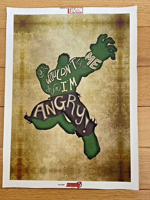 iCanvasART MRV1525 Avengers Assemble: Hulk Vintage Typography  Canvas Only