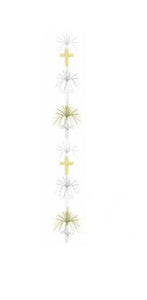 7Ft Long Gold & Silver Cross Foil Cascade Column Hanging Party Decoration - New