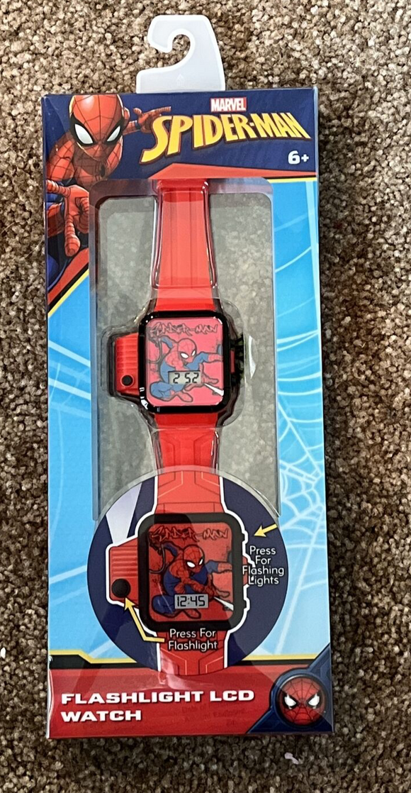 Spiderman Flashlight LCD  Kids Watch