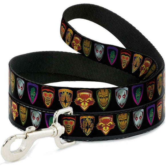 Buckle Down DOG LEASH - GUARDIANS OFTHE GALAXY BADGE/5-CHARACTER ICON 1